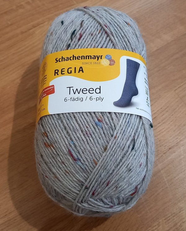 Schachenmayr Regia Tweed 6-fädig, 150 g, Farbe 0090 (hellgrau)