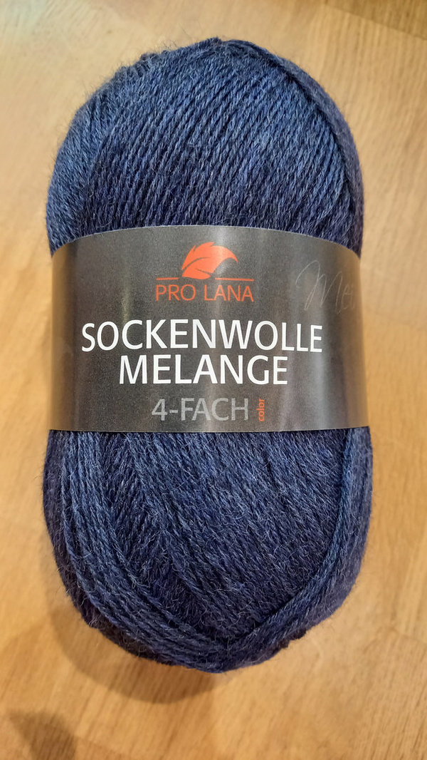ProLana Sockenwolle Melange, 4-fach, Farbe 50 dunkelblau-meliert