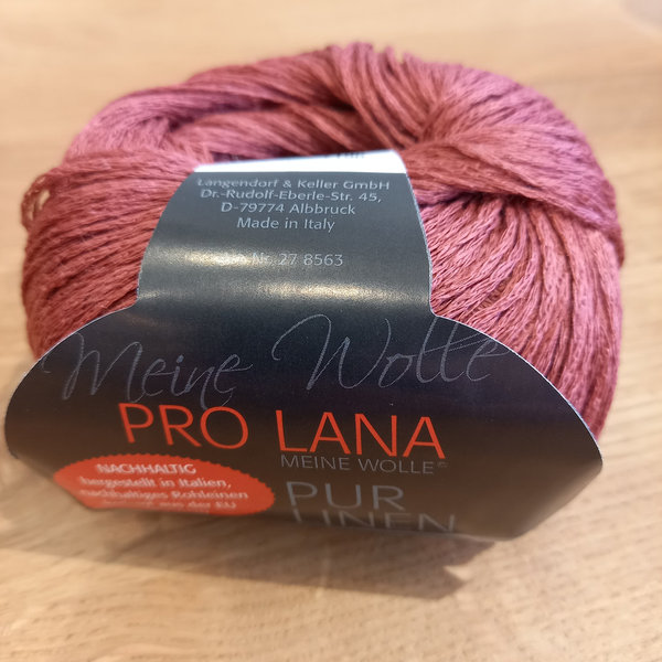 Pro Lana, Pur Linen, 100 % Leinengarn, 50 g, Beere