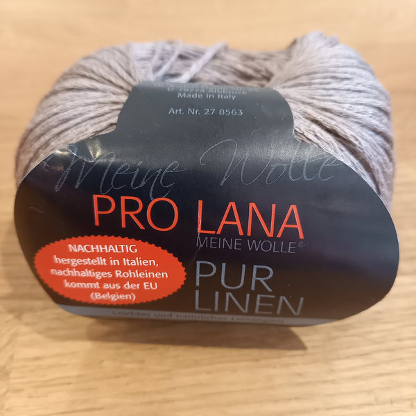 Pro Lana, Pur Linen, 100 % Leinengarn, 50 g, taupe