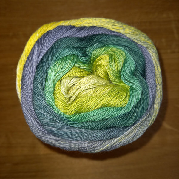Pro Lana, 1-2-3 Ideen, Verlaufsgarn aus ägyptischer Baumwolle, 100 g, gelb-grün